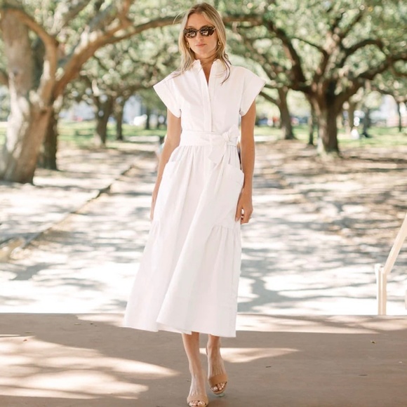 white fit and flare midi dress & Size:15.5-32/33 category_green-wedding-guest-dresses White Satin Wedding Dress,